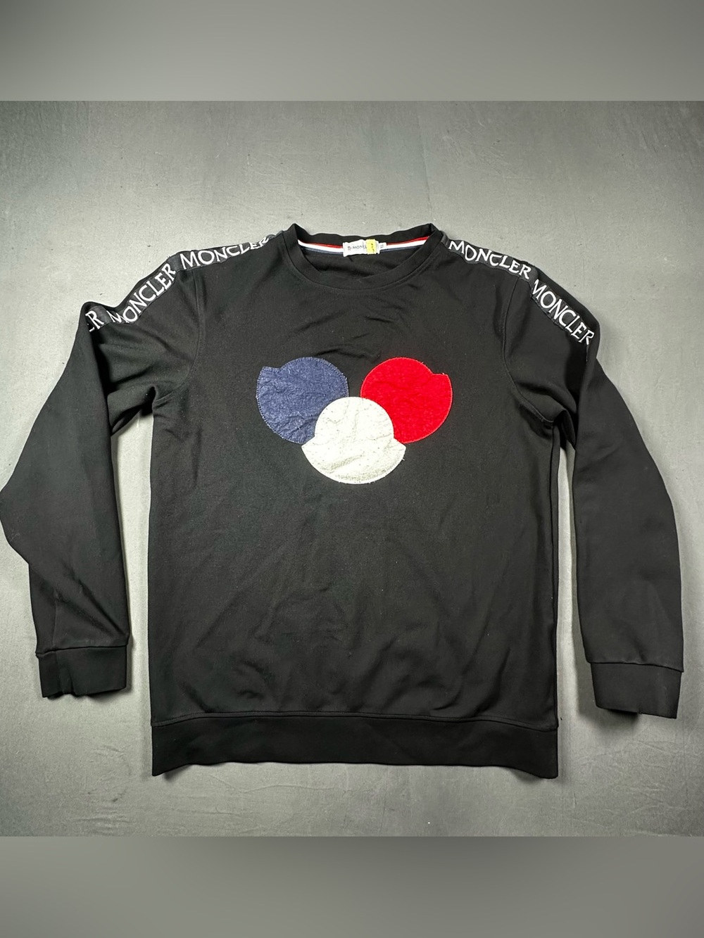 Moncler Maglia Crewneck Sweatshirt Black Mens Size XL